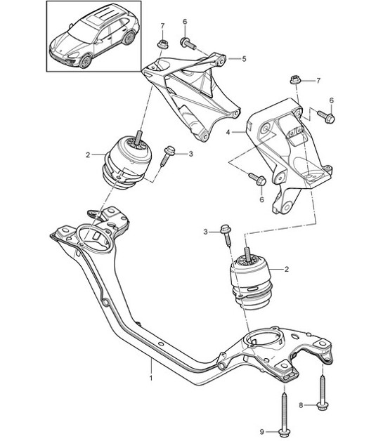 Diagram 109-070 Porsche Cayenne 92A (958) 2010-2017 Engine