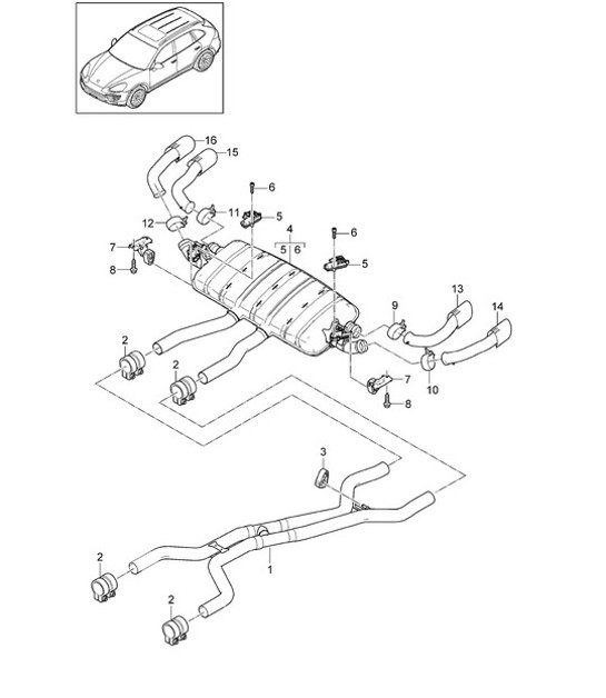 Diagram 202-037 Porsche 996 GT3 RS 2003-04 燃油系统、排气系统