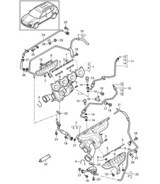 Uitlaatgasturbocompressor / Olieleiding voor uitlaatgasturbocompressor (Model: CYXA,CYX) Cayenne 92A (958) 4.8L Turbo 2011-18