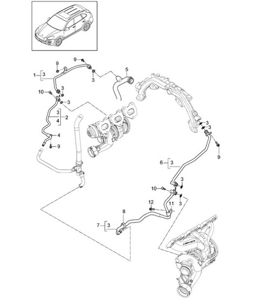 Diagram 202-067 Porsche 991 (911) MK2 2016-2019 Brandstofsysteem, uitlaatsysteem