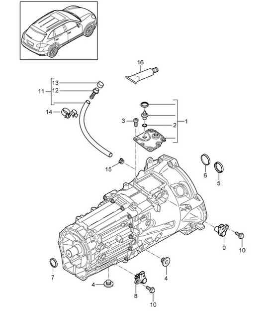 Diagram 302-010 Porsche 997 MK1 Carrera 2S 3.8L 2005-08 Transmission