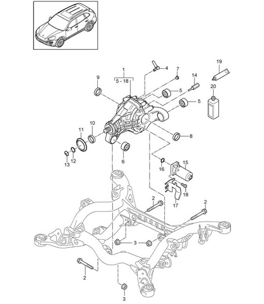 Diagram 305-050 Porsche Macan (95B) MK1 (2014-2018) Übertragung