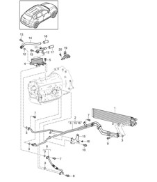 Tiptronic / Getriebeölkühler / Kühler / Ölleitung (PR:D34,G1G) Cayenne 92A (958) 3.6L 2011-18