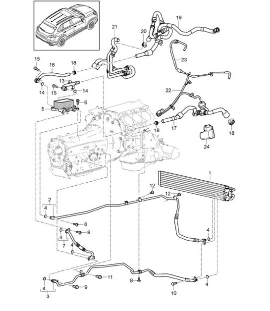 Diagram 360-060 Porsche Cayman 718 2.0L Manual (300 Bhp) Übertragung