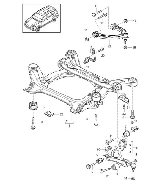 Diagram 401-001 Porsche 924 Carrera GT 2.0L 1981 Vorderachse, Lenkung 