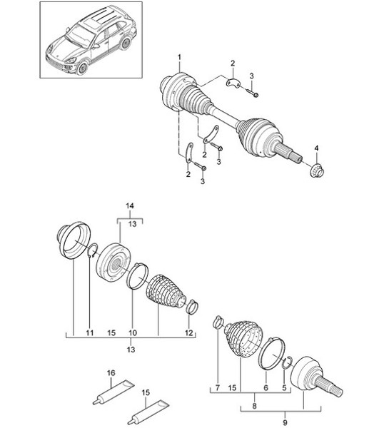 Diagram 401-012 Porsche 996 (911) (1997-2005) Vorderachse, Lenkung 
