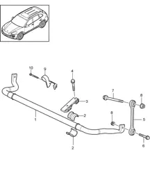 Barre anti-roulis (PR:0AB,0AC) Cayenne 92A (958) >>2014