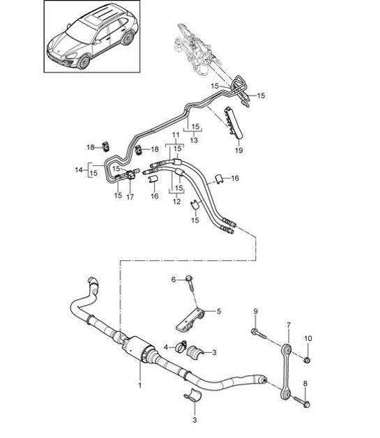 Diagram 402-015 Porsche Cayman S 718 2.5L Manual (350 Bhp) Vorderachse, Lenkung 