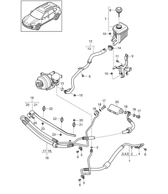 Diagram 402-030 Porsche Cayman 718C (982C) 2017>> Vorderachse, Lenkung 