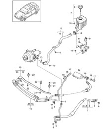 Stabilisator / Leitungen / Motorraum / Ölbehälter (CFTB,CFT, CURA,CUR, CXZA,CXZ+ PR:0AW) Cayenne 92A (958) 3.6L / 4.8L 2015>>