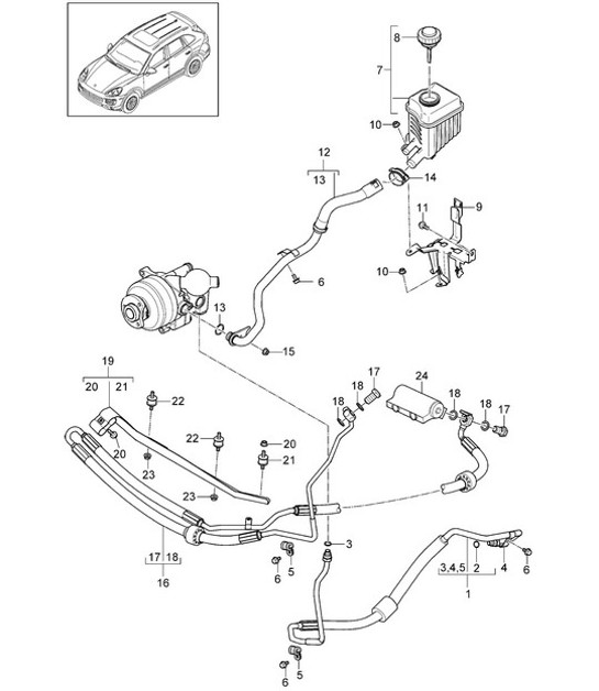 Diagram 402-032 Porsche 356B 1959-63 Vorderachse, Lenkung 