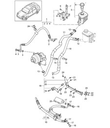 Stabilisator / Leitungen / Motorraum / Ölbehälter (CEYA+ PR:0AW) Cayenne 92A (958) 3.6L 2015>>
