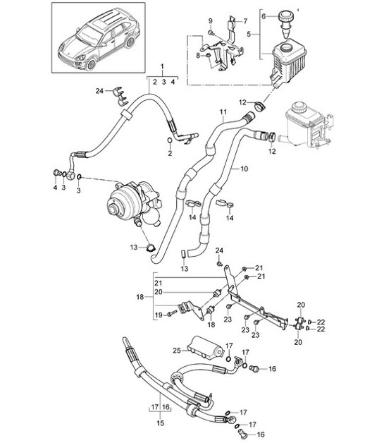 Diagram 402-037 Porsche Boxster 718 (982) 2017>> Vorderachse, Lenkung 