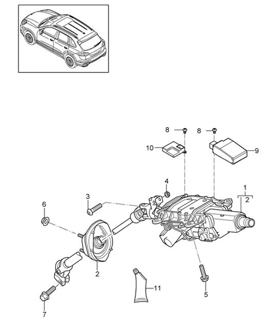 Diagram 403-035 Porsche 911 & 912 (1965-1989) Front Axle, Steering 