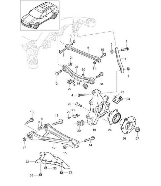 Diagram 501-000 Porsche 968 (1992-1995) Hinterachse