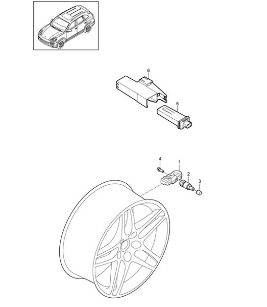 Diagram 601-006 Porsche Macan (95B) MK1 (2014-2018) Wheels, Brakes