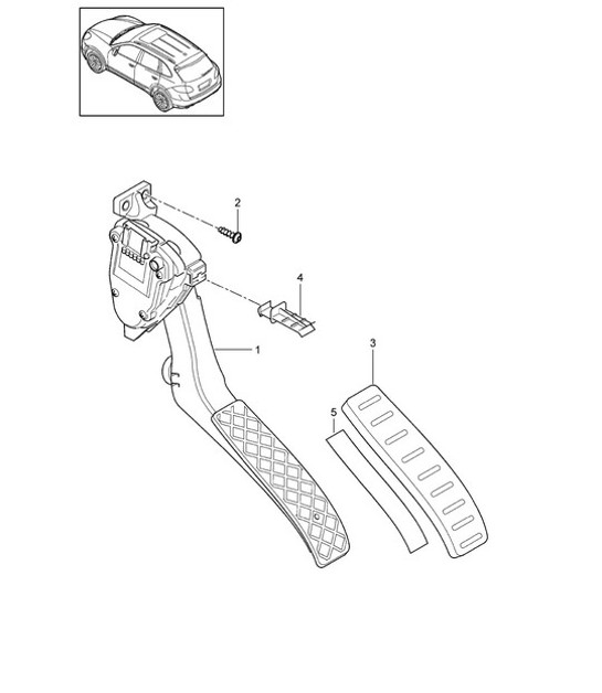 Diagram 702-010 Porsche Macan (95B) MK1 (2014-2018) 手柄系统、踏板组 