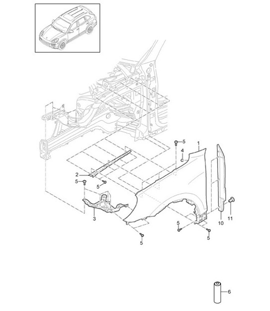 Diagram 801-042 Porsche Panamera 970 MK1 (2009-2013) Karosserie