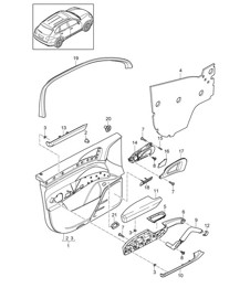 Door panel with: Damping - FRONT - Cayenne 92A (958) 2011-18