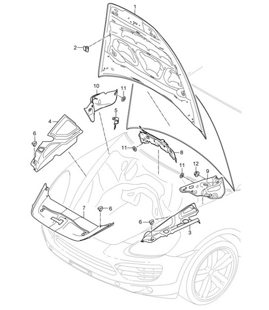 Diagram 807-060 Porsche 997 MK1 TURBO 2007-09 Karosserie