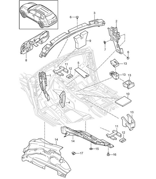 Diagram 807-065 Porsche Macan (95B) MK1 (2014-2018) Body