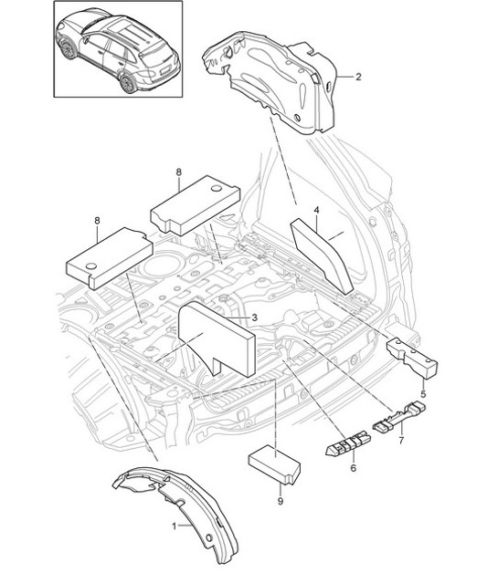 Diagram 807-070 Porsche 991 (911) MK2 2016-2019 Carrosserie
