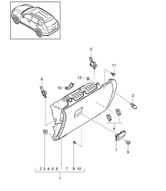Diagram 809-010 Porsche Cayenne 92A (958) 2010-2017 Carrosserie
