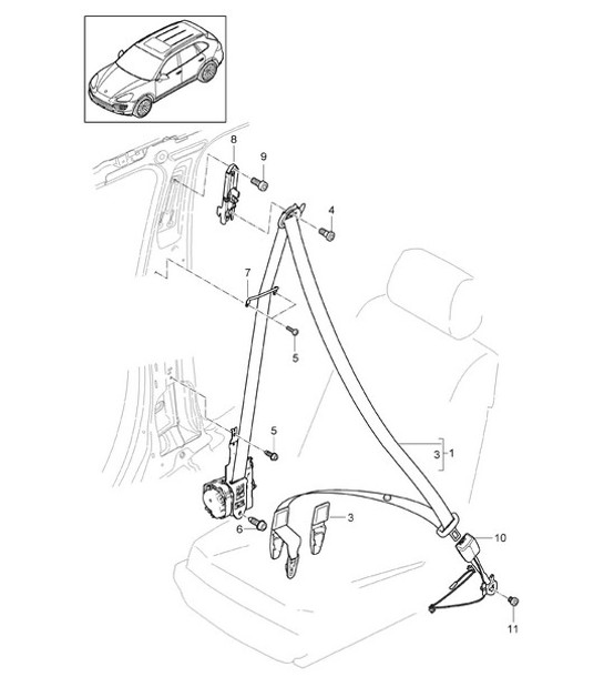 Diagram 812-000 Porsche 997 MKII Carrera C4S 3.8L 2009-12 Body