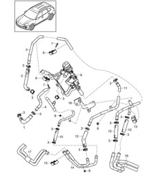 加热器 / 轮罩 / 进料管路 / 回流管路 (PR:-D19) Cayenne 92A (958) 2011-18