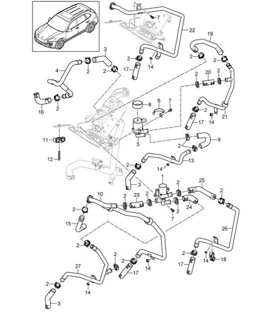 Diagram 813-023 Porsche 957 Cayenne 3.0L Diesel 2007-10 Karosserie