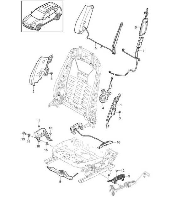 Diagram 817-016 Porsche 924 (1977-1988) Carrosserie