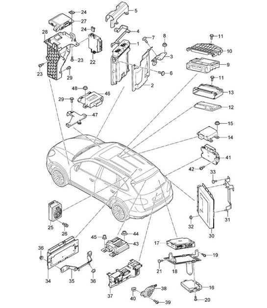 Diagram 901-002 Porsche Macan (95B) MK1 (2014-2018) Elektrische Ausrüstung