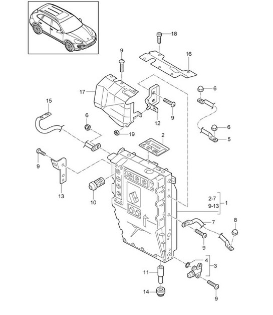 Diagram 901-020 Porsche Cayman 718C (982C) 2017>> Electrical equipment
