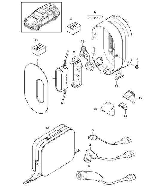 Diagram 901-055 Porsche Cayman GT4 3.8L 2015-16 Electrical equipment