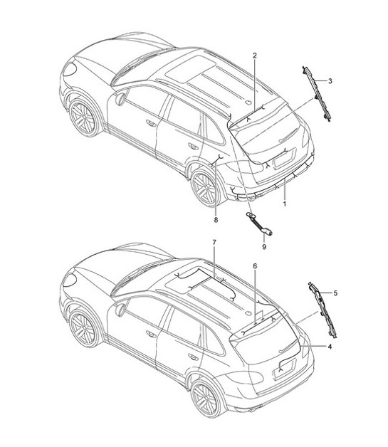Diagram 902-020 Porsche 955 Cayenne Turbo 4.5L 2003-06 Elektrische Ausrüstung