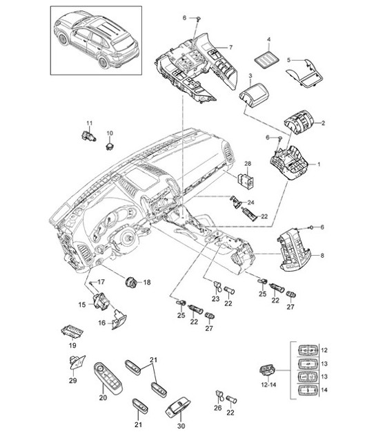 Diagram 903-005 Porsche Cayman 987C / 981C (2005-2016) 电子设备