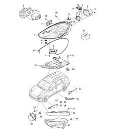 Faros LED / Repetidor de intermitentes / Faros antiniebla (PR:8EX,8EY, 8IS) Cayenne 92A (958) 2015>>