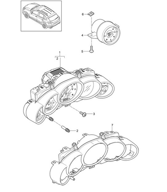 Diagram 906-001 Porsche 996 (911) (1997-2005) Materiale elettrico