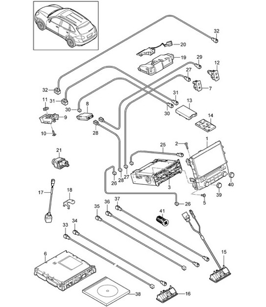 Diagram 911-001 Porsche 992.1 Carrera 2  3.0L 2019-24 Electrical equipment