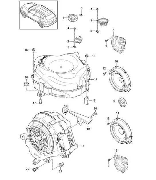 Diagram 911-006 Porsche Macan (95B) MK1 (2014-2018) Équipement électrique
