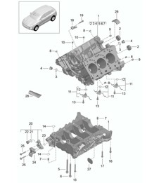 Alloggiamento basamento / Parti singole (Modello: CTMA,CTM, CTLA,CTL, DCNA,DCN, DHKA,DHK) 95B.1 Macan 3.0L / 3.6L 2014-18