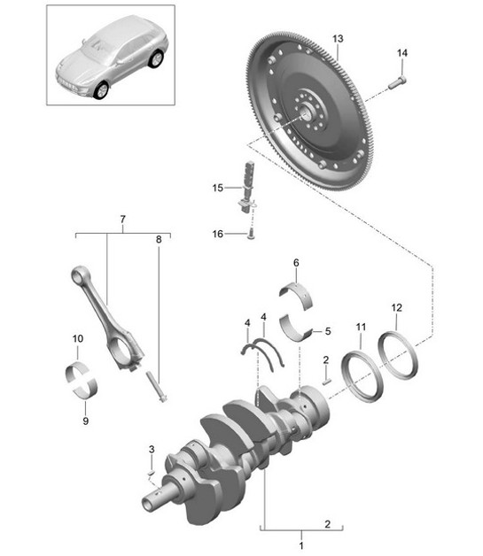 Diagram 102-000 Porsche 970.1 Panamera S V8 4.8L 2009-13 引擎