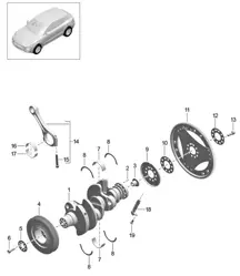Crankshaft conrod (Model: CDUD,CTBA, CTBB,CTBC) 95B.1 Macan 3.0L Diesel 2014-18