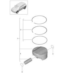 Piston / Segment de piston (Modèle : CNCC,CNC, CYNA,CYPA, CYP,CYNB) 95B.1 Macan 2.0L 2014-18