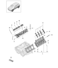 Zylinderkopf (Modell: CDUD,CTBA, CTBB,CTBC) 95B.1 Macan 3.0L Diesel 2014-18