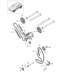 Timing chain / Slide rail (Model: CDUD,CTBA, CTBB,CTBC) 95B.1 Macan 3.0L Diesel 2014-18