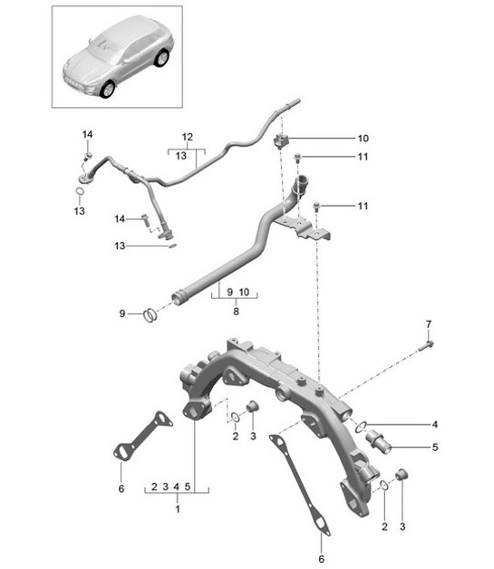Diagram 105-020 Porsche Macan (95B) MK1 (2014-2018) Moteur
