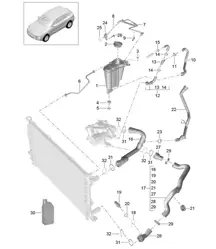 Sistema de enfriamiento de refrigerante / Tanque de expansión de refrigerante (Modelo: CNCC,CNC, CYNA,CYPA, CYP,CYNB) 95B.1 Macan 2.0L 2014-18
