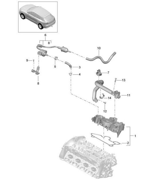 Diagram 107-010 Porsche Boxster 986/987/981 (1997-2016) Engine