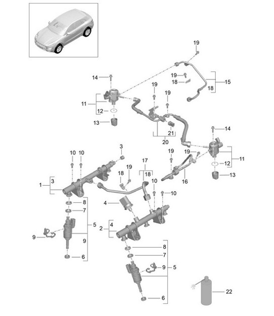 Diagram 107-030 Porsche Cayman 718C (982C) 2017>> Moteur